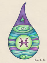 Load image into Gallery viewer, "Pisces Water Element" Drawing