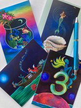 Load image into Gallery viewer, "Song to the Siren" 4 Pack Mermaid Greeting Cards
