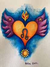 Load image into Gallery viewer, "Leo Heartwings" Watercolour painting