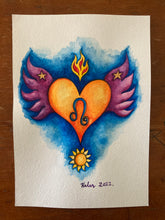 Load image into Gallery viewer, "Leo Heartwings" Watercolour painting