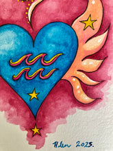 Load image into Gallery viewer, "Aquarius Heartwings" watercolour
