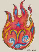 Load image into Gallery viewer, "Aries Fire Element" Drawing
