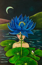 Load image into Gallery viewer, "Blue Lotus" Acrylic painting
