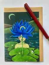 Load image into Gallery viewer, "Blue Lotus" Greeting Card
