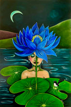 Load image into Gallery viewer, "Blue Lotus" Acrylic painting
