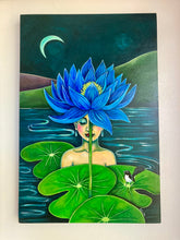 Load image into Gallery viewer, "Blue Lotus" Acrylic painting
