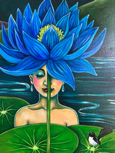 Load image into Gallery viewer, "Blue Lotus" Acrylic painting
