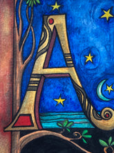 Load image into Gallery viewer, "Capital A" watercolour

