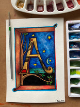 Load image into Gallery viewer, "Capital A" watercolour
