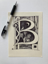 Load image into Gallery viewer, "Capital B" Pen Drawing
