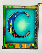 Load image into Gallery viewer, "Capital C" Illuminated Letter Drawing
