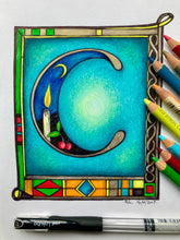 Load image into Gallery viewer, "Capital C" Illuminated Letter Drawing
