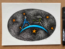 Load image into Gallery viewer, "Chasing Stars" ink and acrylic
