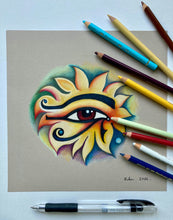 Load image into Gallery viewer, "Eye of Ra" Coloured Pencil Drawing
