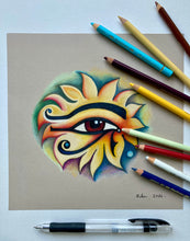 Load image into Gallery viewer, "Eye of Ra" Coloured Pencil Drawing
