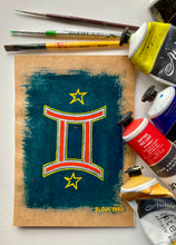 Load image into Gallery viewer, "Gemini Glyph" Acrylic on paper
