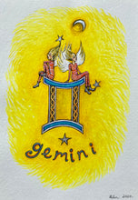 Load image into Gallery viewer, "Gemini Sassy Twins" Watercolour
