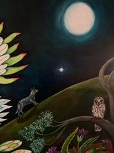 Load image into Gallery viewer, "Night Queen &amp; the Dog Star" Acrylic painting
