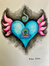 Load image into Gallery viewer, "Libra Heartwings" watercolour
