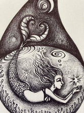 Load image into Gallery viewer, "Mermaid in Raindrop" Drawing
