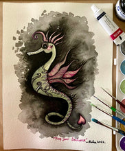 Load image into Gallery viewer, "Pimp Your Seahorse" Watercolour
