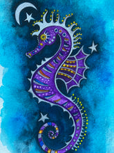 Load image into Gallery viewer, "Purple Seahorse" Watercolour
