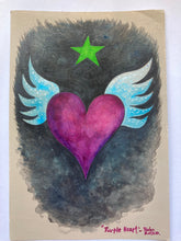 Load image into Gallery viewer, "Purple Heart" Acrylic on paper

