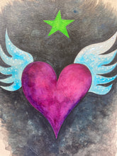 Load image into Gallery viewer, "Purple Heart" Acrylic on paper
