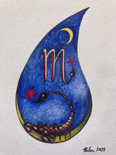 Load image into Gallery viewer, "Scorpio in Raindrop" Watercolour
