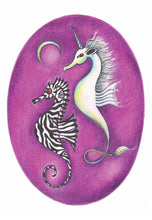 Load image into Gallery viewer, "Sea-Unicorn &amp; Sea-Zebra" Greeting Card

