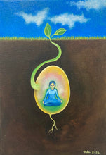 Load image into Gallery viewer, "Seed" framed oil painting
