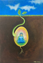 Load image into Gallery viewer, "Seed" framed oil painting
