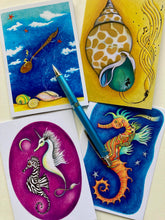 Load image into Gallery viewer, "Sweet Seahorse" 4 Pack Greeting Cards
