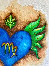 Load image into Gallery viewer, "Virgo Heartwings" watercolour
