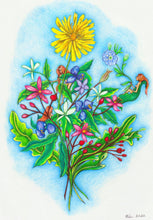 Load image into Gallery viewer, "Wildflowers with Nymphs" Greeting Card
