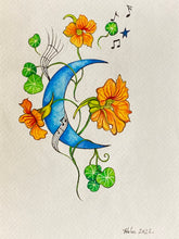 Load image into Gallery viewer, &quot;Blue Moon with Nasturtiums &amp; Music&quot;
