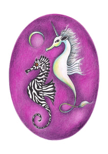 "Sea-Unicorn & Sea-Zebra" Fine Art Print
