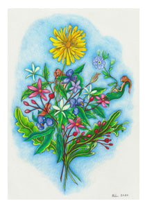 "Wildflowers with Nymphs" Fine Art Print