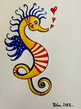 Load image into Gallery viewer, Yellow Red &amp; Blue Seahorse
