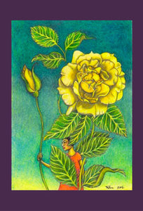 "Yellow Rose Fairy" Greeting Card